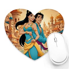 Aladin & Jasmine Disney Heart Mousepad