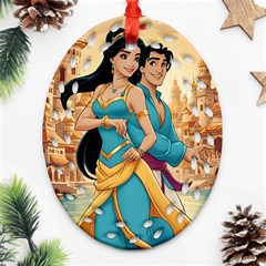 Aladin & Jasmine Disney Ornament (oval Filigree) by Project51