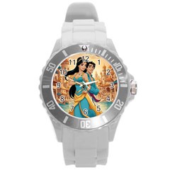 Aladin & Jasmine Disney Round Plastic Sport Watch (l)