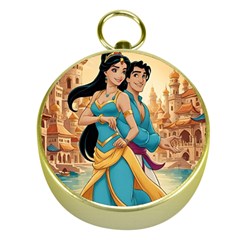 Aladin & Jasmine Disney Gold Compasses