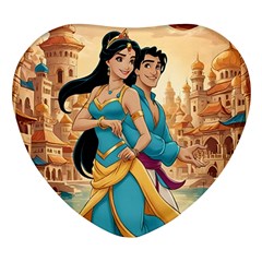 Aladin & Jasmine Disney Heart Glass Fridge Magnet (4 Pack)