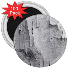 Wall With Cracked White Paint Texture 3  Magnets (100 Pack)