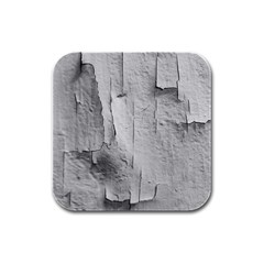 Wall With Cracked White Paint Texture Rubber Square Coaster (4 Pack)