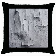 Wall With Cracked White Paint Texture Throw Pillow Case (black)