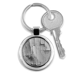 Wall With Cracked White Paint Texture Key Chain (round)