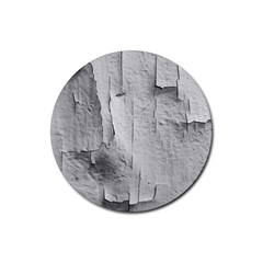 Wall With Cracked White Paint Texture Rubber Coaster (round)