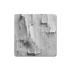 Wall With Cracked White Paint Texture Square Magnet