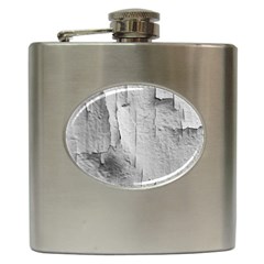 Wall With Cracked White Paint Texture Hip Flask (6 Oz) by dflcprintsclothing