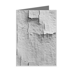 Wall With Cracked White Paint Texture Mini Greeting Card by dflcprintsclothing