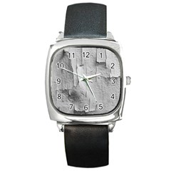 Wall With Cracked White Paint Texture Square Metal Watch