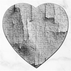 Wall With Cracked White Paint Texture Jigsaw Puzzle (heart)