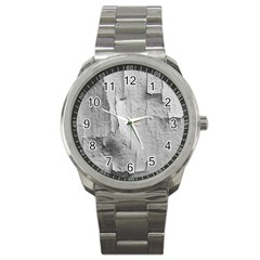 Wall With Cracked White Paint Texture Sport Metal Watch