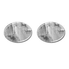 Wall With Cracked White Paint Texture Cufflinks (oval)