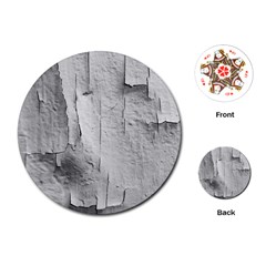 Wall With Cracked White Paint Texture Playing Cards Single Design (round)