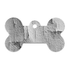 Wall With Cracked White Paint Texture Dog Tag Bone (two Sides)