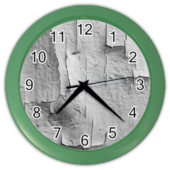 Wall With Cracked White Paint Texture Color Wall Clock