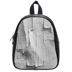 Wall With Cracked White Paint Texture School Bag (small)