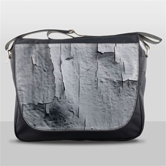 Wall With Cracked White Paint Texture Messenger Bag