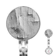 Wall With Cracked White Paint Texture Stainless Steel Nurses Watch