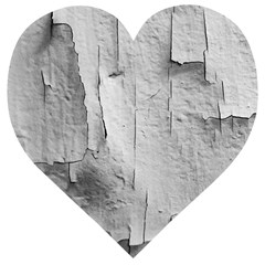 Wall With Cracked White Paint Texture Wooden Puzzle Heart