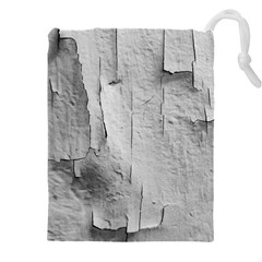 Wall With Cracked White Paint Texture Drawstring Pouch (4xl) by dflcprintsclothing