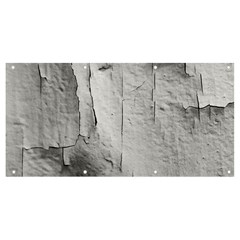 Wall With Cracked White Paint Texture Banner And Sign 8  X 4  by dflcprintsclothing