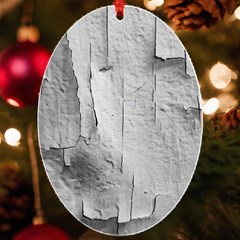 Wall With Cracked White Paint Texture Uv Print Acrylic Ornament Oval by dflcprintsclothing