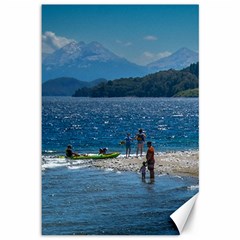 Poeple At Beach, Nahuel Huapi Natinal Park, Bariloche, Argentina0013 Copia Canvas 12  X 18 