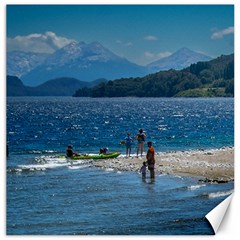 Poeple At Beach, Nahuel Huapi Natinal Park, Bariloche, Argentina0013 Copia Canvas 16  X 16 