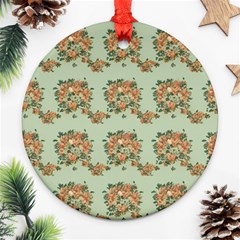 Retro 1880s Flowers Pattern 19 Ornament (round)