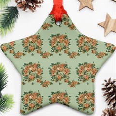 Retro 1880s Flowers Pattern 19 Ornament (star)