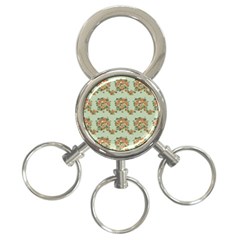 Retro 1880s Flowers Pattern 19 3-ring Key Chain