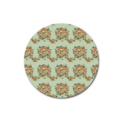 Retro 1880s Flowers Pattern 19 Magnet 3  (round)