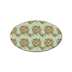 Retro 1880s Flowers Pattern 19 Sticker Oval (10 Pack)