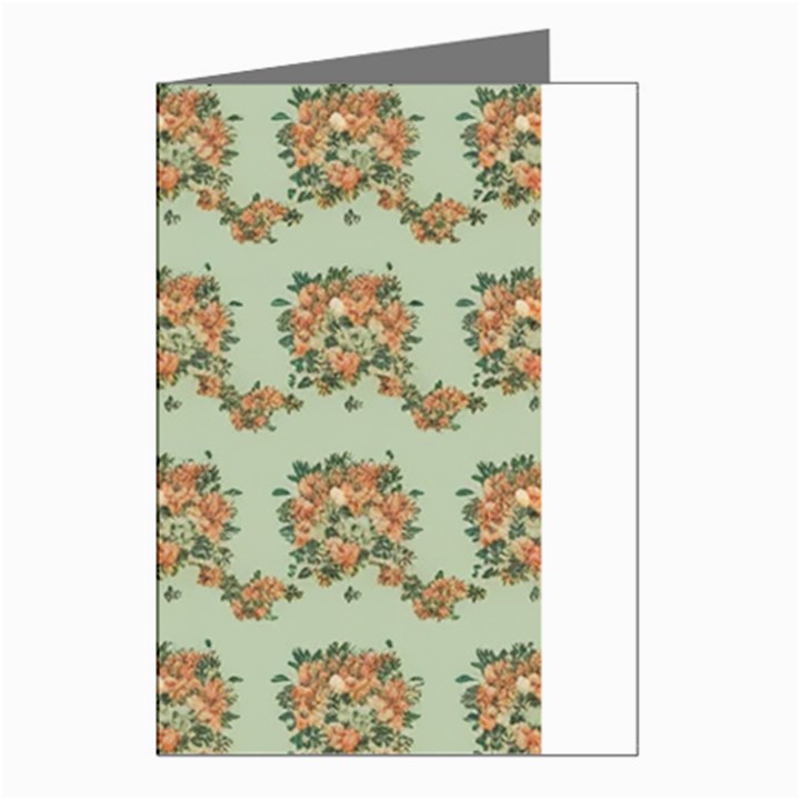 Retro 1880s Flowers Pattern 19 Greeting Cards (Pkg of 8)