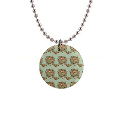 Retro 1880s Flowers Pattern 19 1  Button Necklace