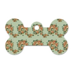 Retro 1880s Flowers Pattern 19 Dog Tag Bone (one Side)