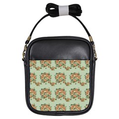 Retro 1880s Flowers Pattern 19 Girls Sling Bag