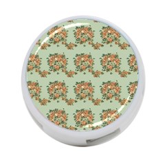 Retro 1880s Flowers Pattern 19 4-port Usb Hub (one Side)