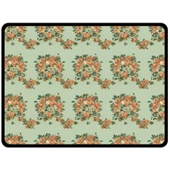 Retro 1880s Flowers Pattern 19 Fleece Blanket (large)