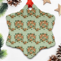 Retro 1880s Flowers Pattern 19 Snowflake Ornament (two Sides)