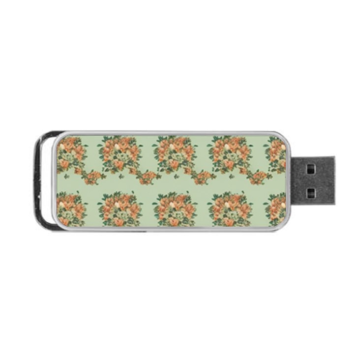 Retro 1880s Flowers Pattern 19 Portable USB Flash (One Side)