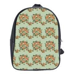 Retro 1880s Flowers Pattern 19 School Bag (xl)