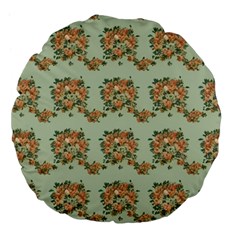 Retro 1880s Flowers Pattern 19 Large 18  Premium Flano Round Cushions