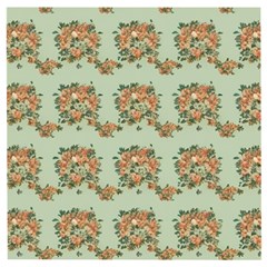 Retro 1880s Flowers Pattern 19 Wooden Puzzle Square by violetheavensky