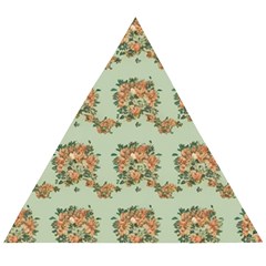 Retro 1880s Flowers Pattern 19 Wooden Puzzle Triangle