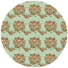 Retro 1880s Flowers Pattern 19 Wooden Puzzle Round