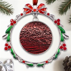 River Roots Metal X mas Wreath Ribbon Ornament