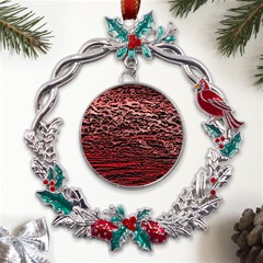 River Roots Metal X mas Wreath Holly Leaf Ornament