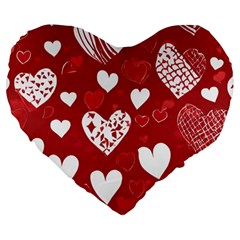 Valentine Large 19  Premium Heart Shape Cushions